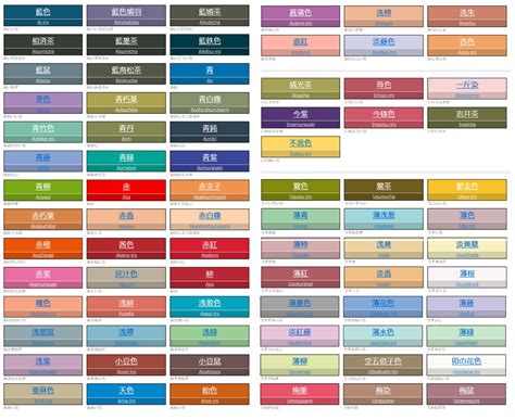 カラーコードを紹介するサイトのカラーチャートを引用使用しました。
