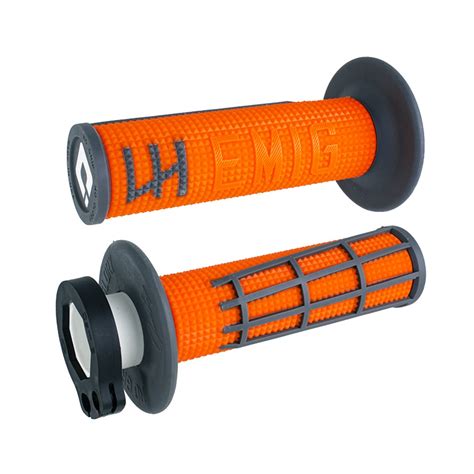 H36E2OH ODI MX V2 EMIG 2 0 LOCK ON GRIP ORANGE GRAPHITE 2T 4T