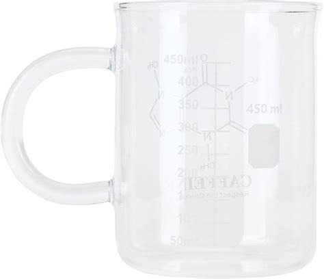 Taza de café con vaso de cafeína taza de cafeína taza de química