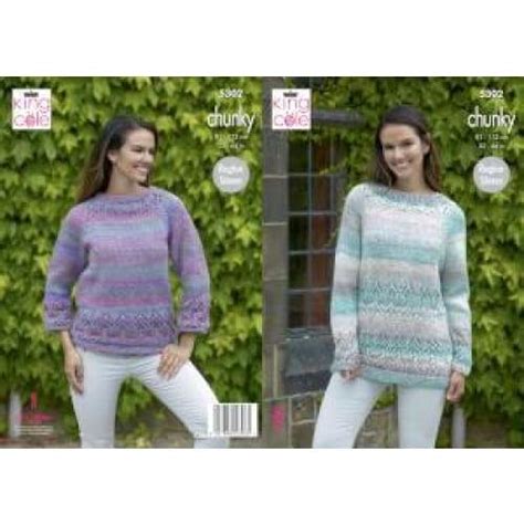 King Cole Ladies Chunky Jumper Knitting Pattern 5302