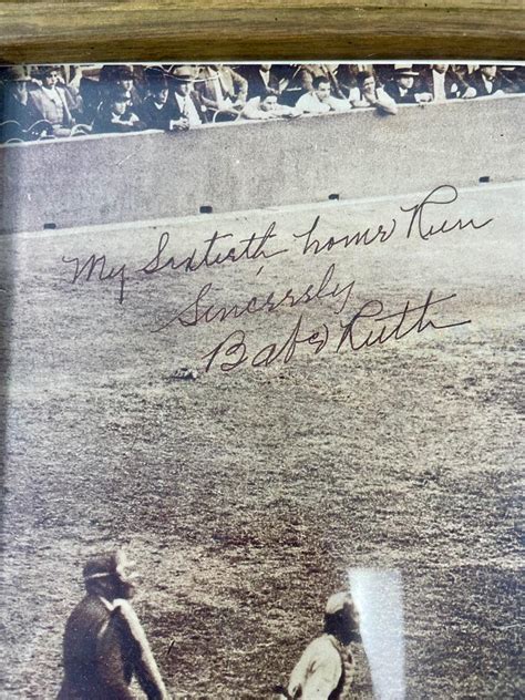 Babe Ruth Autographed Photo Home Run 60 EstateSales Org