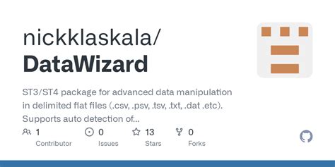 Github Nickklaskaladatawizard St3st4 Package For Advanced Data