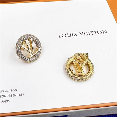 Louis Vuitton Louise By Night Earrings Gold Finish Metal Crystals Ou Gold