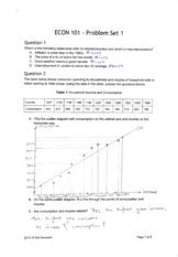 ECON101 Problem Set 1 Solutions ECON 101 Problem Set L Question 1