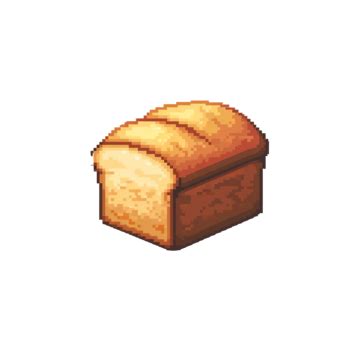 Cute Bun Loaf Bread In Pixel Art Bread Bakery Bun PNG Transparent