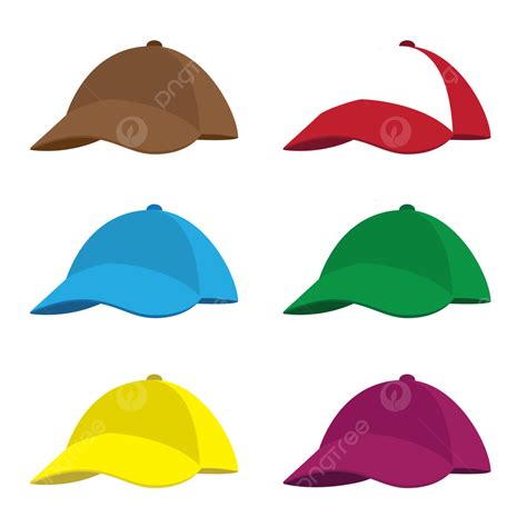 Koleksi Topi Enam Warna Topi Koleksi Vertor Png Dan Vektor Dengan Background Transparan Untuk