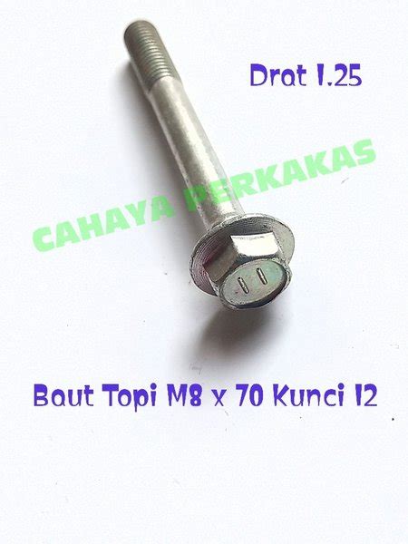 Jual CG Baut Topi Hex Flange Bolt M8 X 70 Kunci 12 Drat 1 25 Original