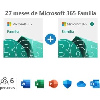 Microsoft 365 Familia Suscripción de 27 Meses Hasta 6 usuarios