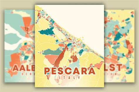 Pescara Italy Colorful Poster Map Graphic By Poster Boutique · Creative