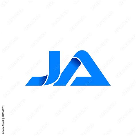 ja logo initial logo vector modern blue fold style Stock Vector | Adobe ...