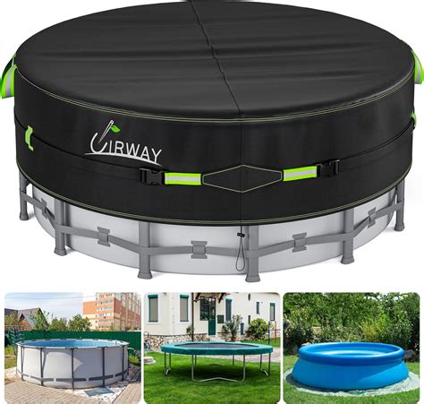 Uirway Ft Round Pool Cover With Reflective Strips Swimming Pool