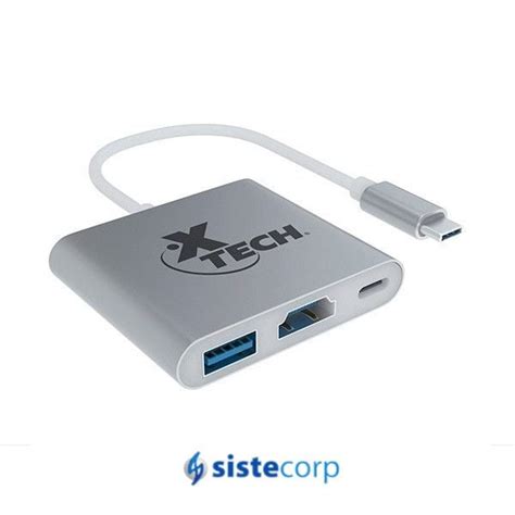 ADAPTADOR MULTIPUERTO USB TIPO C 3 EN 1 XTECH XTC 565 Sistecorp