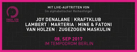 Preis für Popkultur 2017 Livestream About Musïc