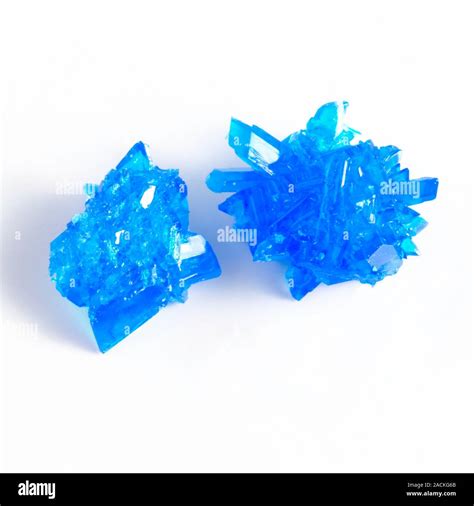 Hydrated copper (II) sulphate crystals (CuSO4. 5H2O). This chemical ...