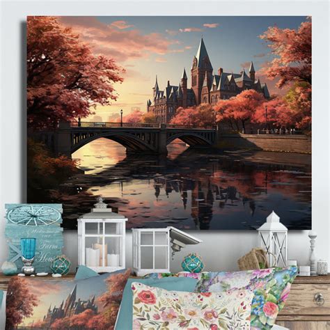 Red Barrel Studio College On Pond Memories Cityscapes Metal Wall Art