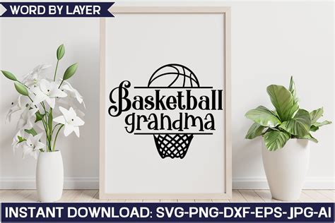 Basketball Grandma Svg Design Graphic By Svghouse Creative Fabrica