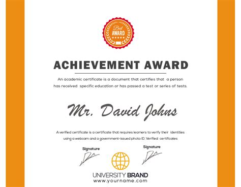 10+ Achievement Award psd template free | Template Business PSD, Excel, Word, PDF