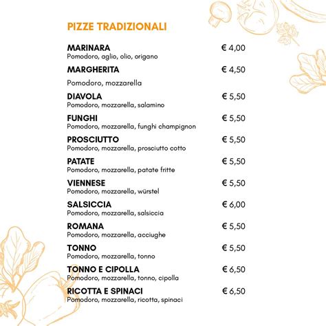 Speisekarte Von Pizzeria Da Andrea Vidor