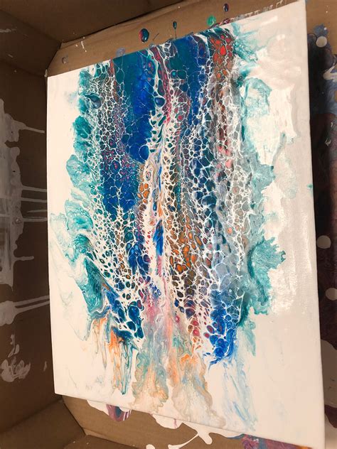 Acrylic Swipe With Blown Edges Pour Painting Art Projects Edges