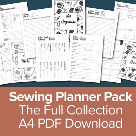 Sewing Project Planner Printable Instant Download Editable Etsy