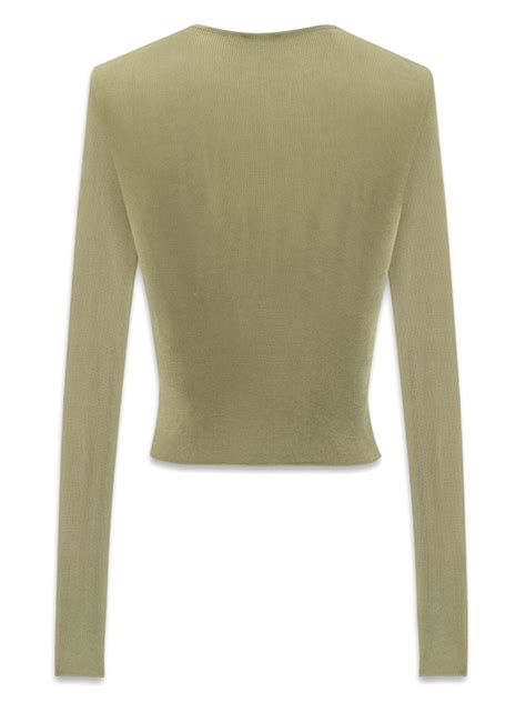 Saint Laurent Ribbed Knit Cropped Top Farfetch