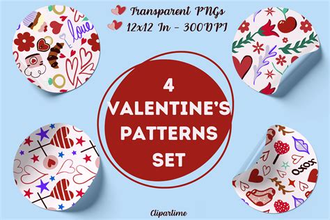 Valentine S Day Seamless Patterns Set Graphic By Clipart Time