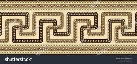 Ancient Greek Borders Gold Chains Beads Stock Vector (Royalty Free ...