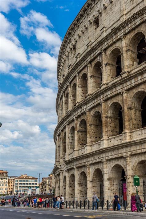 Rome Italy June Facade Of The Great Roman Colosseum