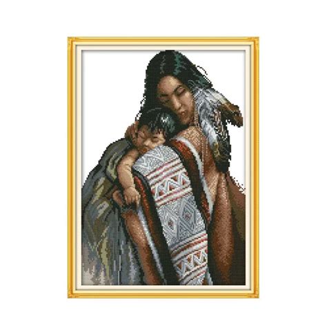 Mother And Daughter Cross Stitch Kit Aida Ct Ct Count Print Canvas