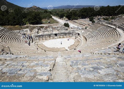 A View from Above of the Amphitheater and the Ruins of the Ancient City ...