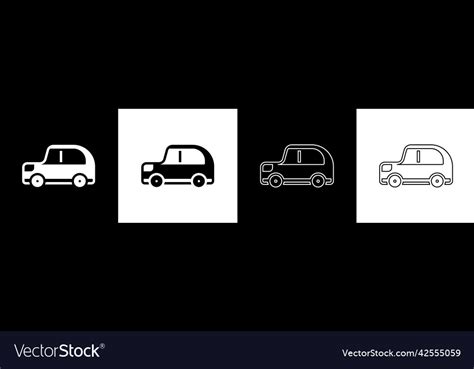 Set car icon isolated on black and white Vector Image