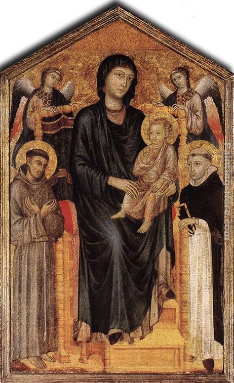 Giovanni Cimabue Madonna Enthroned With The Child St Francis St