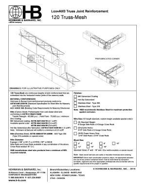 Fillable Online B B Truss Mesh Joint Reinforcement Hohmann