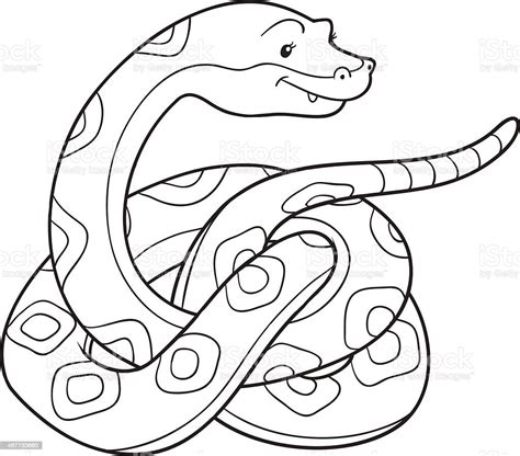 Serpiente Para Colorear Ilustracion De Ilustracion Vectorial De Serpiente Aislada Sobre Fondo