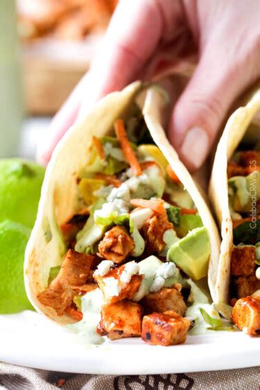 Buffalo Chicken Tacos With Blue Cheese Cilantro Ranch Carlsbad Cravings