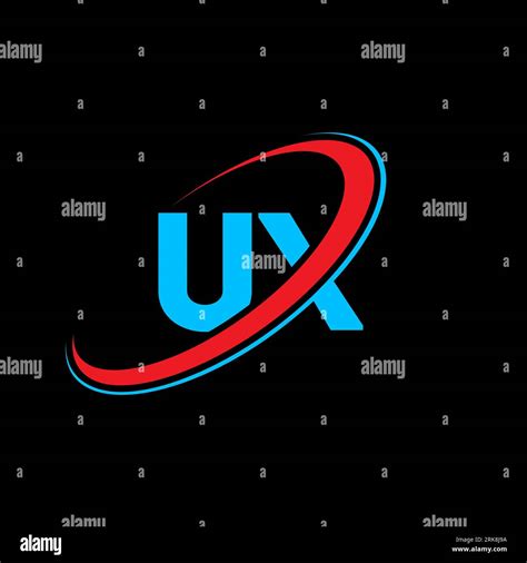 UX U X Letter Logo Design Initial Letter UX Linked Circle Uppercase