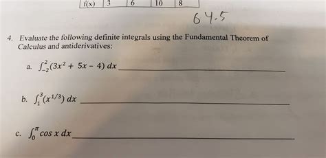 Answered 4 Evaluate The Following Definite Bartleby