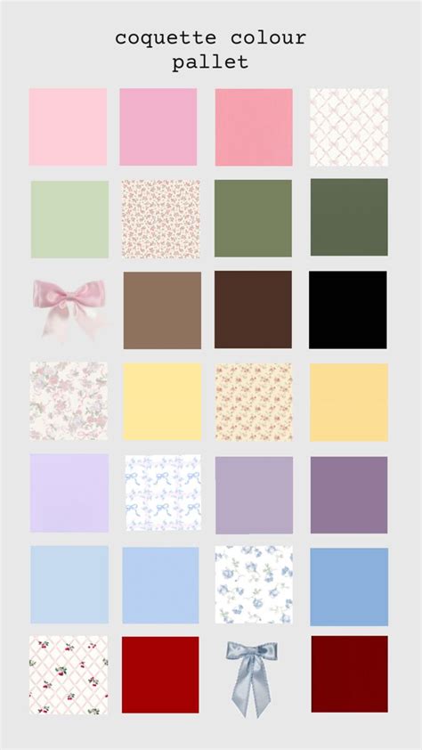 coquette colour palette in 2024 | Colour pallete, Colour palette, Colour