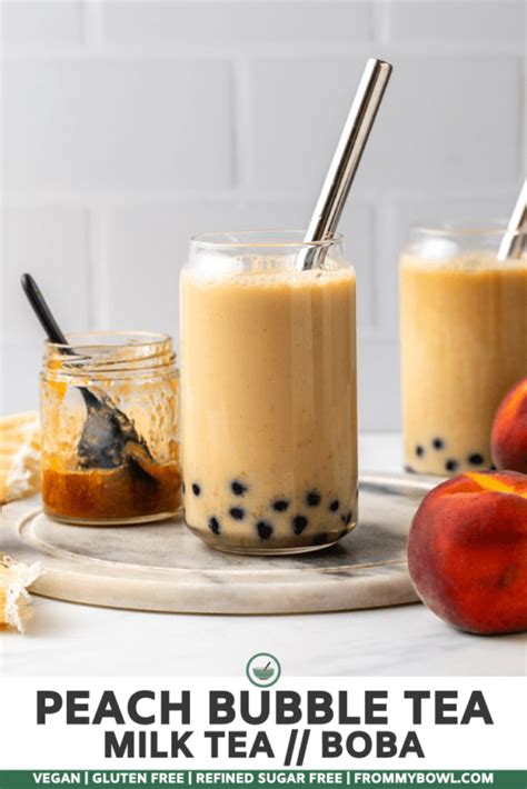 Peach Bubble Tea Milk Tea Recipe Boba Tea From My Bowl