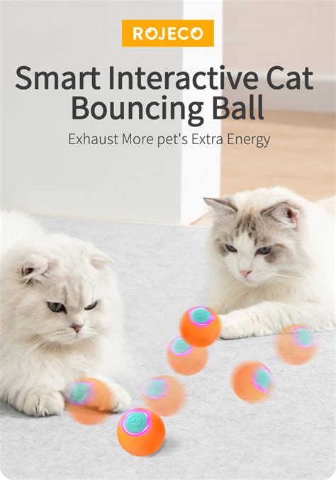 Rojeco Smart Bouncing Cat Ball Rojeco Professional For Pet Life