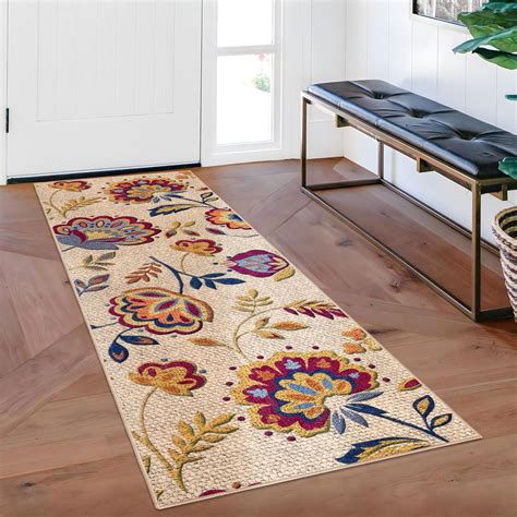 Amazon Lansny Floral Rug Runners For Hallways 2x6 Non Slip Kitchen