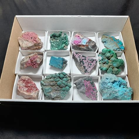 One Box Of Assorted Mineral Specimens From Congo Amazonite