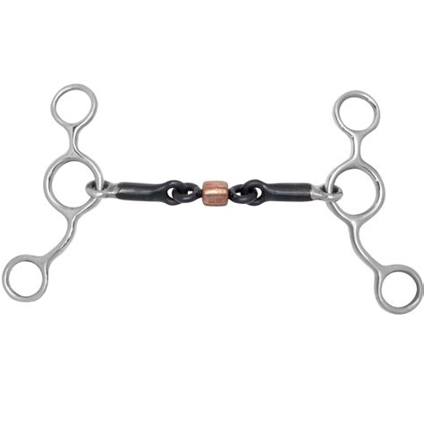toklat jr cowhorse shank  sweet iron dogbone snaffle  copper roller