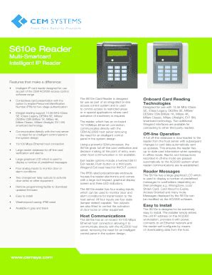 Fillable Online S610e Reader Multi Smartcard Datasheet A4 Pdf