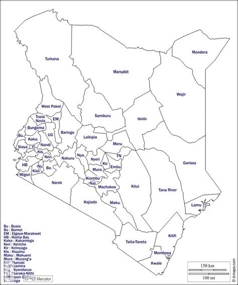 Kenya Political Map Administrative Divisions Counties Stock 40 Off