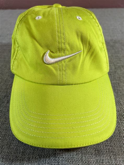 Nike Golf Hat Cap Neon Green White Swoosh Unstructure Gem