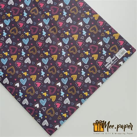 Jual Kertas Kado Sansan Wawa Motif Love Dark Bungkus Wrapping