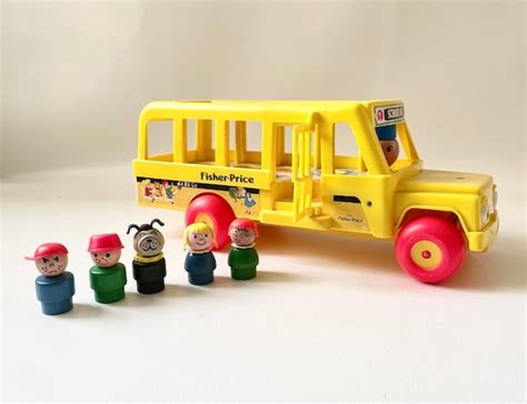 Vintage 1965 Fisher Price School Bus Toy - Etsy