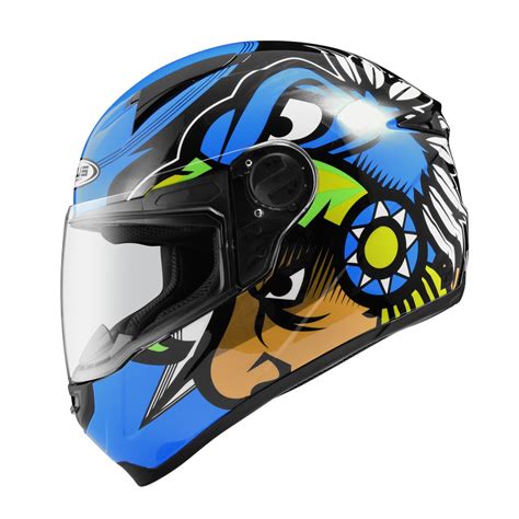 Jual ZEUS ZS 811 BLK AL29 BLUE FULL FACE SINGLE VISOR FREE DARK SMOKE