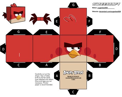 Red Bird Angry Birds Cubeecraft By Sugarbee908 On Deviantart